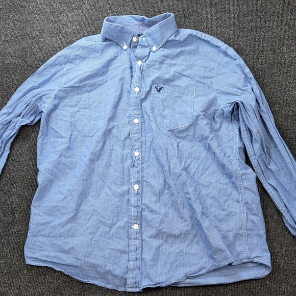 American Eagle Outfitters Other - American Eagle Men Classic Fit Button Down Blue Gingham Plaid Shirt Large L